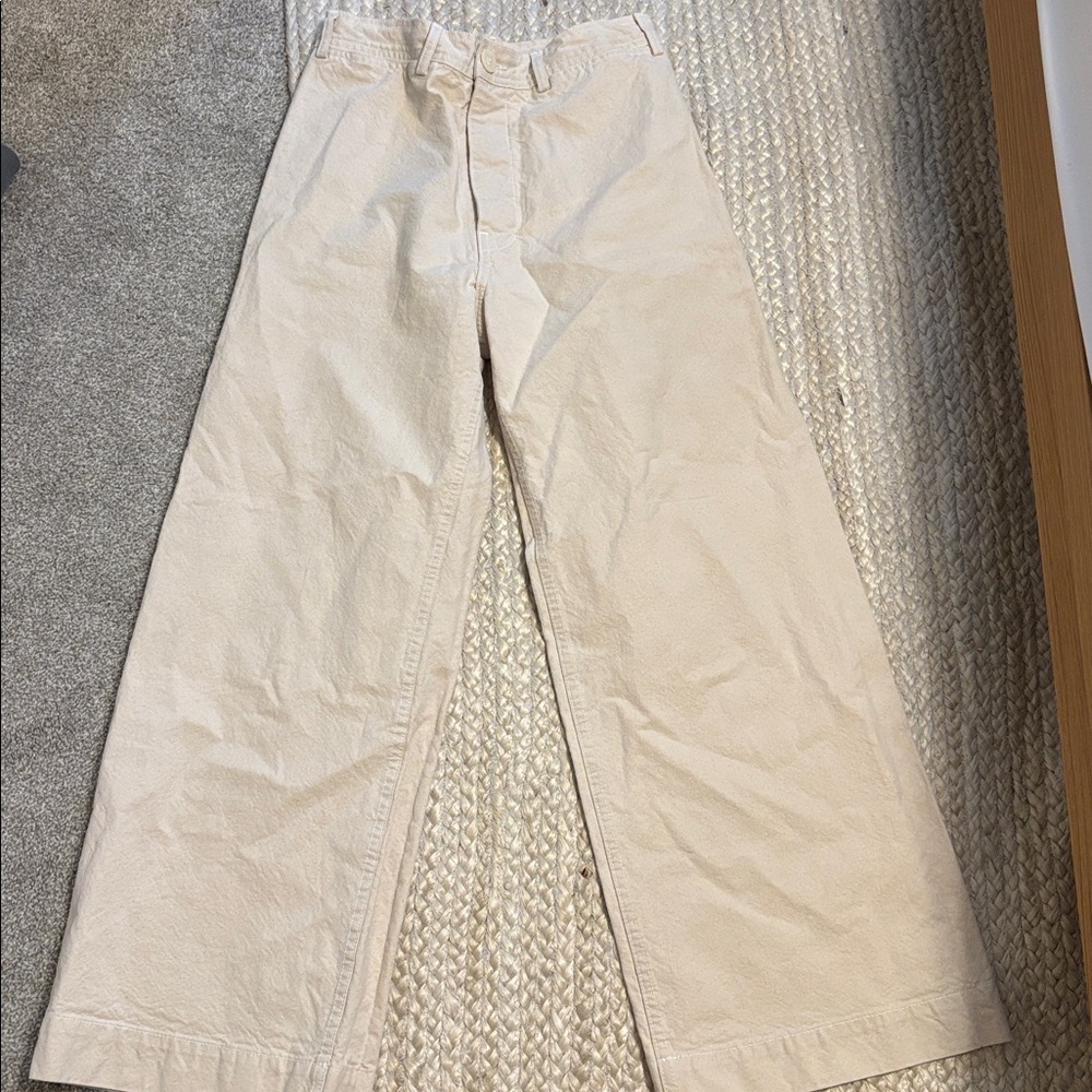 Jesse Kamm Cream Wide-Leg Pants